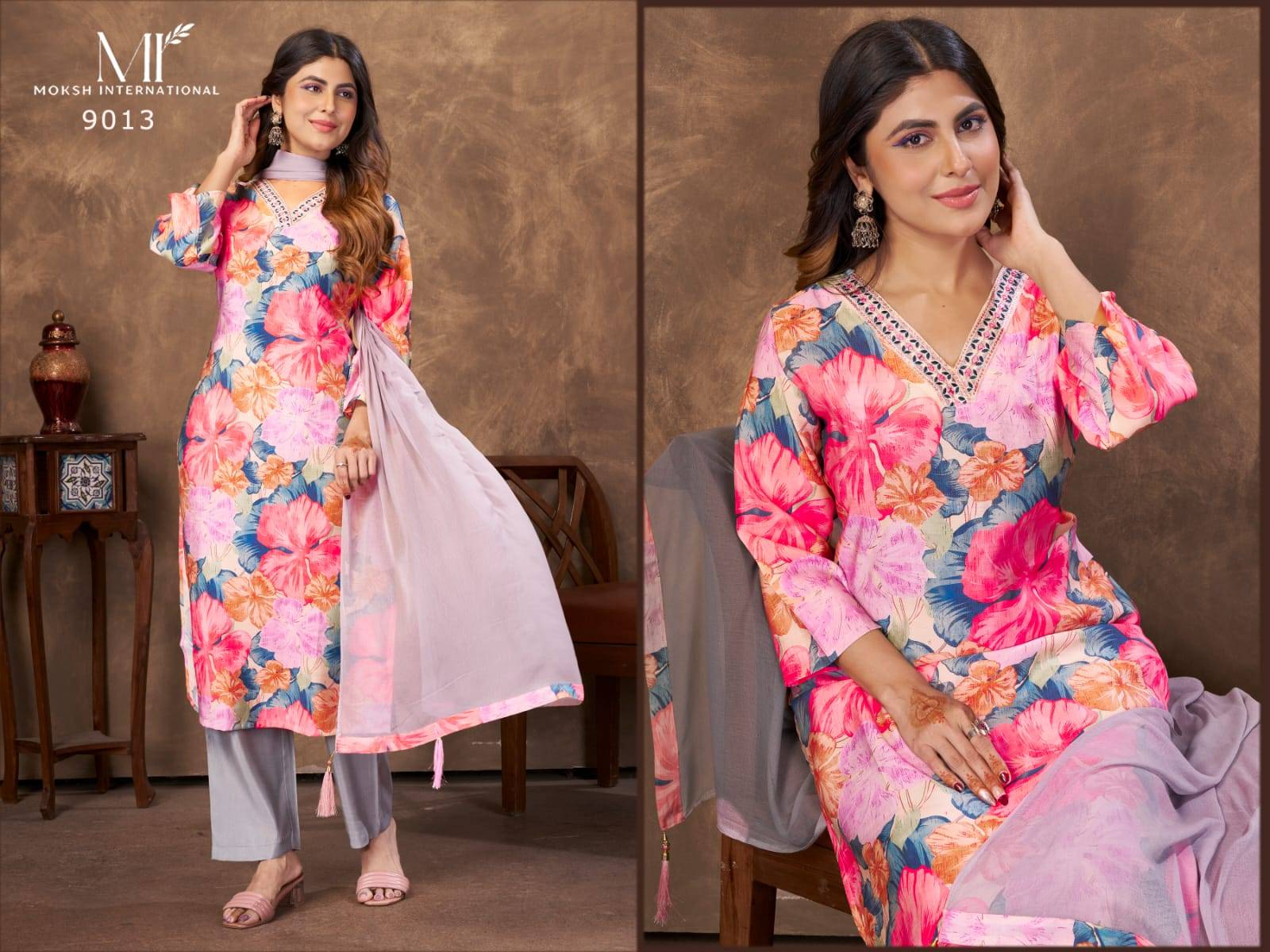 Kashvi vol-2 BY Moksh International  9012 to 9014 series Stylish Fancy stitched dresses At Wholesale Price